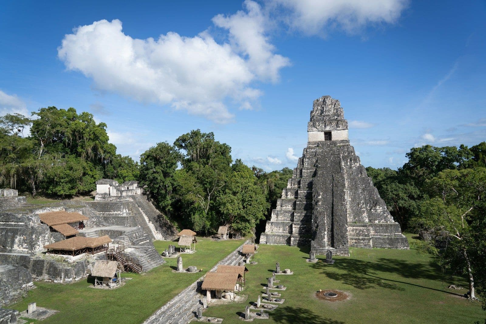 Tempelpyramide der Maya-Stadt Tikal in Guatemala über dem Regenwald
